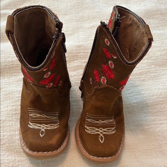 Brown and Red Kids Boots - Picture 2 of 3
